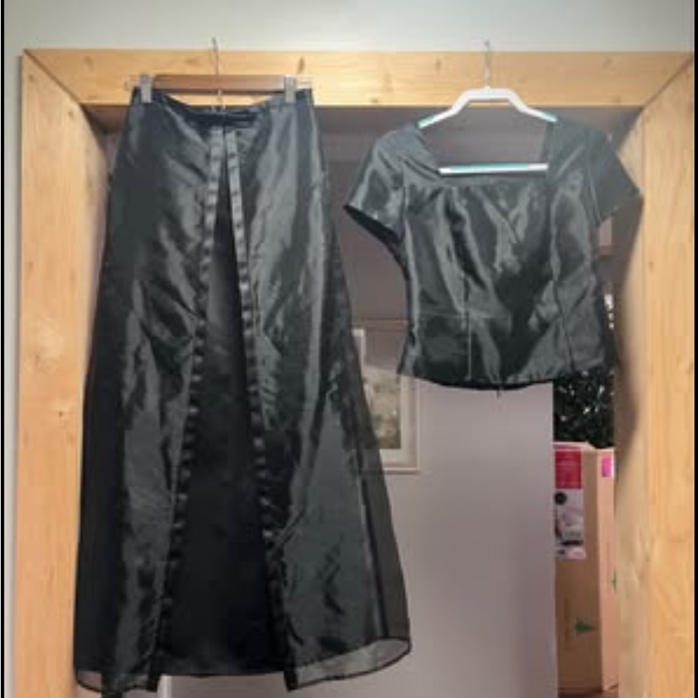 Sophisticated Black Satin Prom Dress